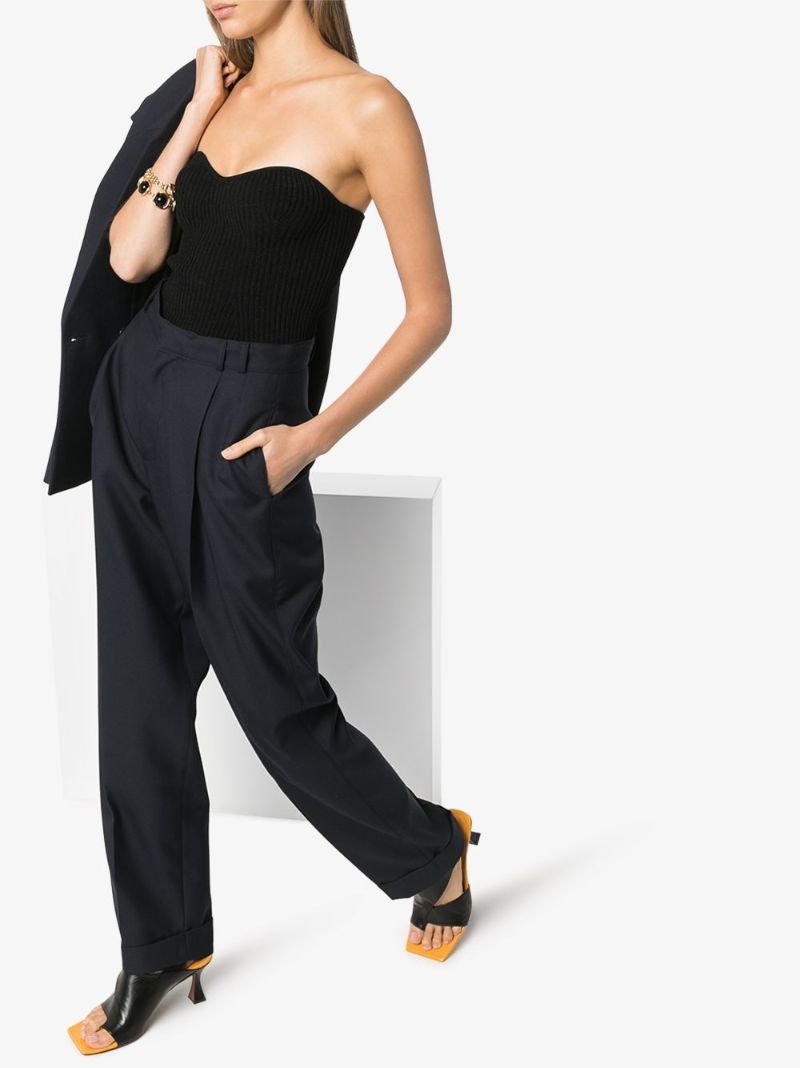Lucie Corset Style Ribbed Knit Top