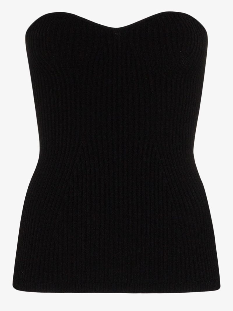 Lucie Corset Style Ribbed Knit Top