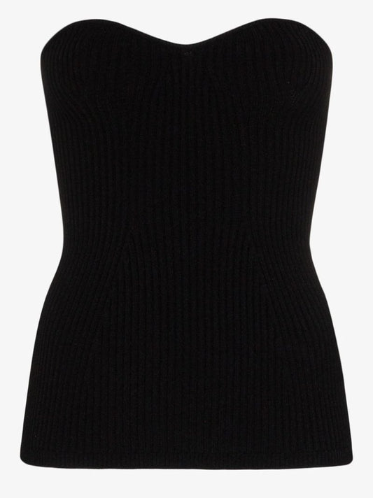 Lucie Corset Style Ribbed Knit Top