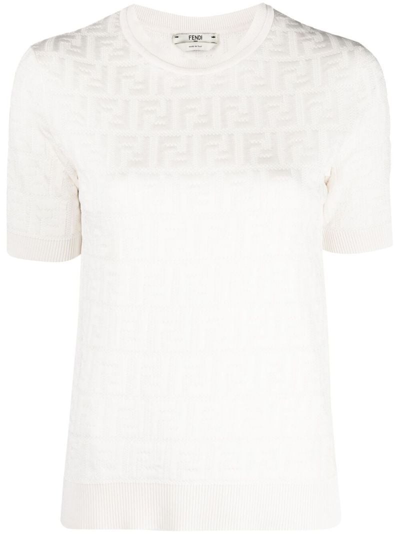 White Ff Logo Knitted Top