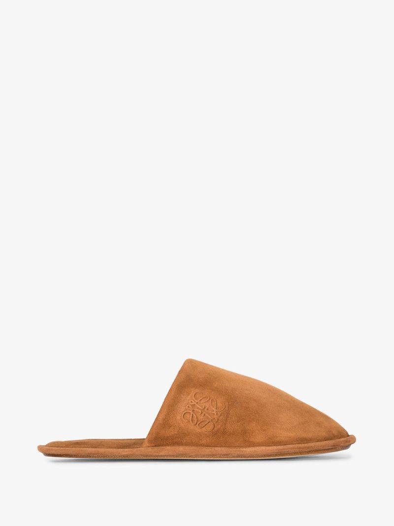 Brown Anagram Suede Slippers