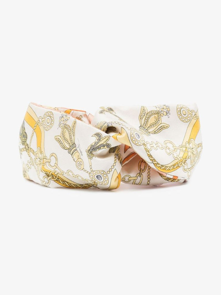 Neutral Nappine Print Silk Headscarf