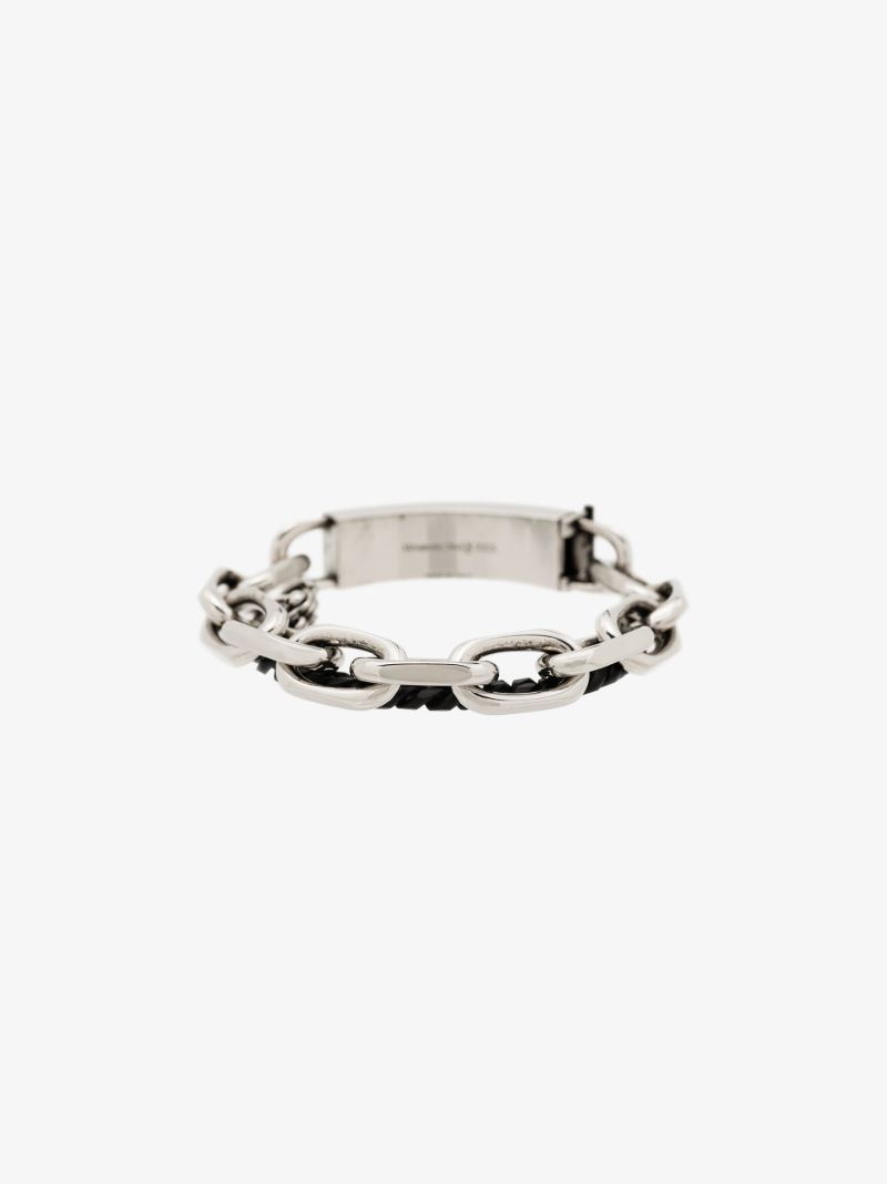 Silver Tone Graffiti Chain Bracelet