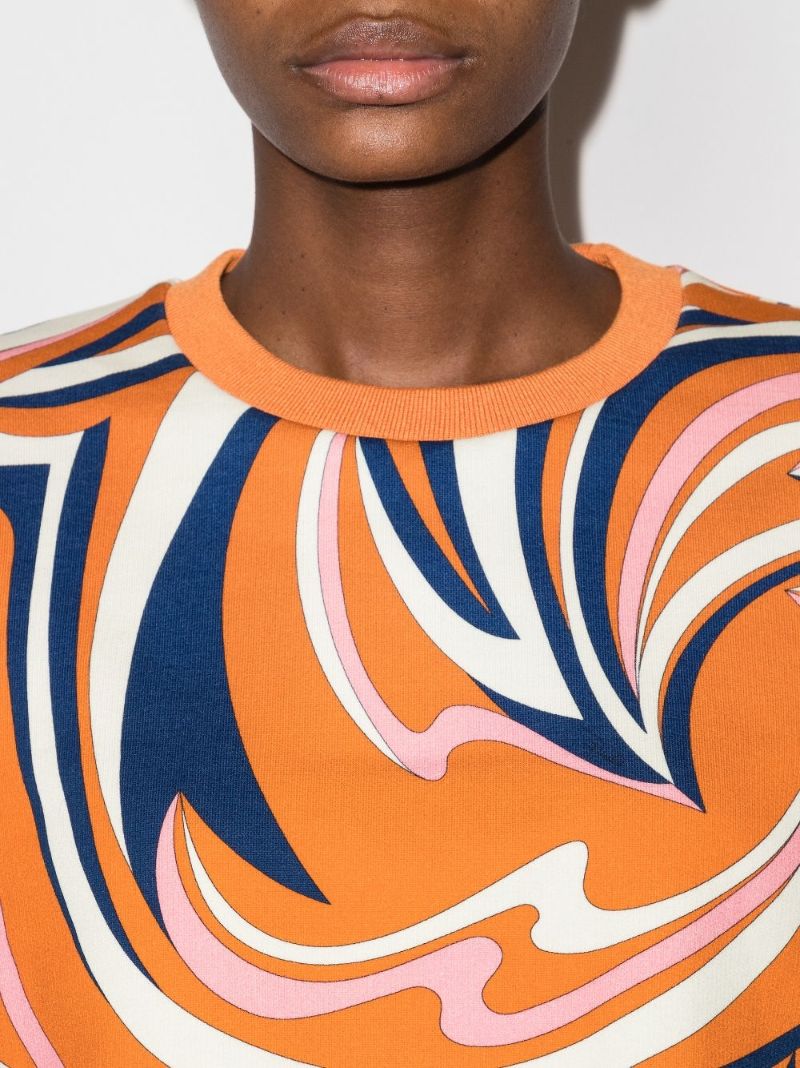 Nuages Print Cropped T-shirt