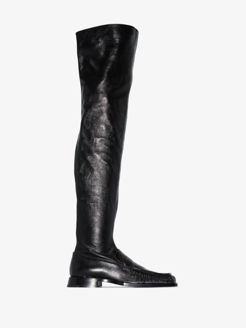 Black Nikky Thigh-high Leather Boots