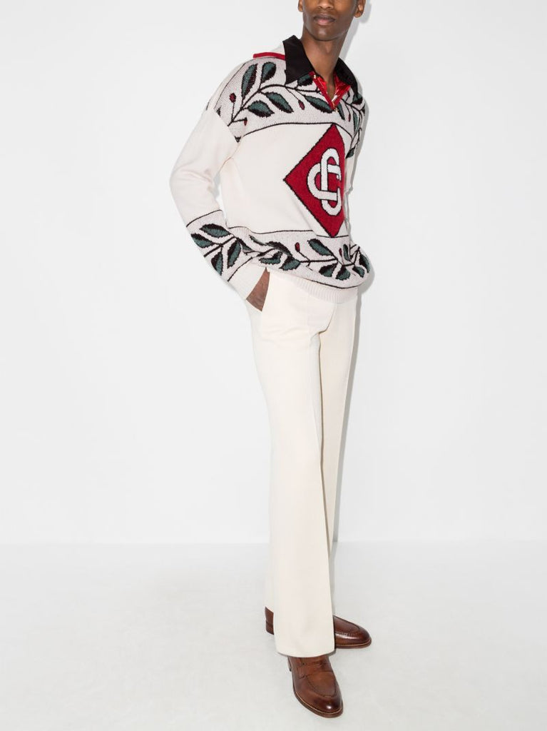 Diamond Intarsia Wool Sweater
