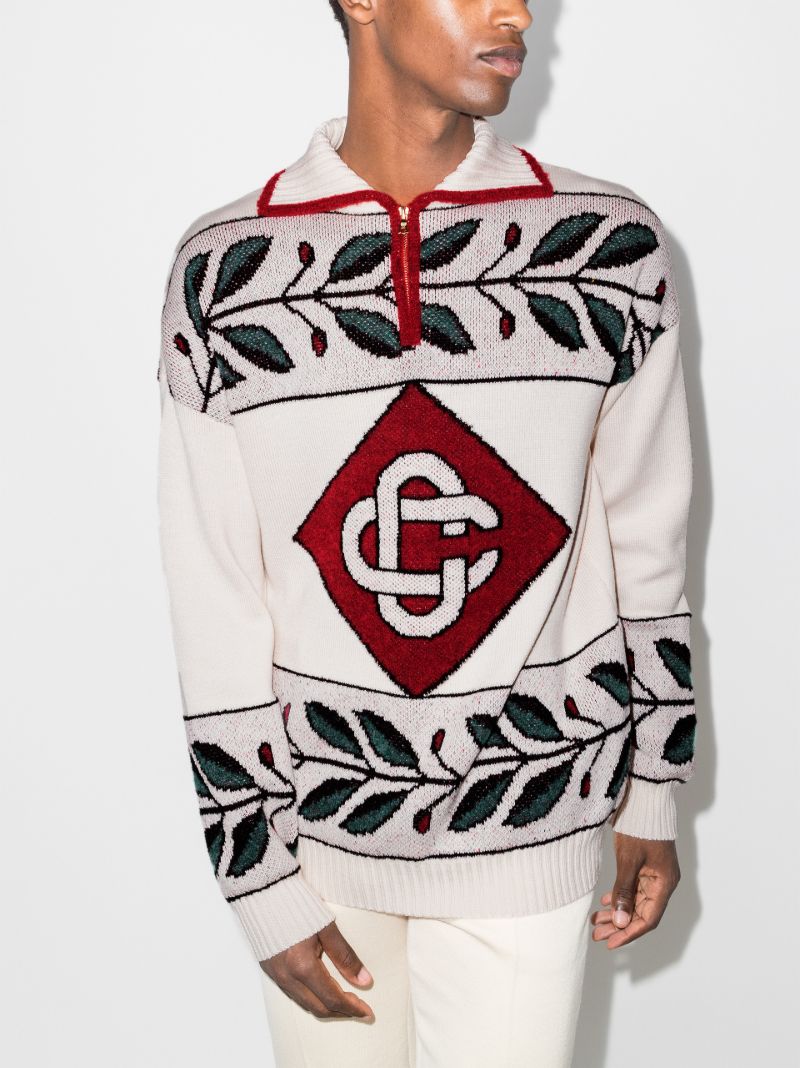 Diamond Intarsia Wool Sweater