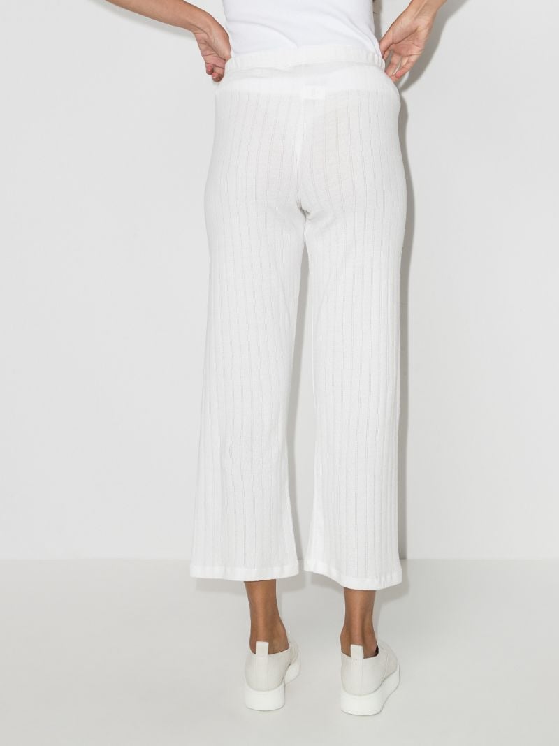 Pointelle Burnout Striped Trousers