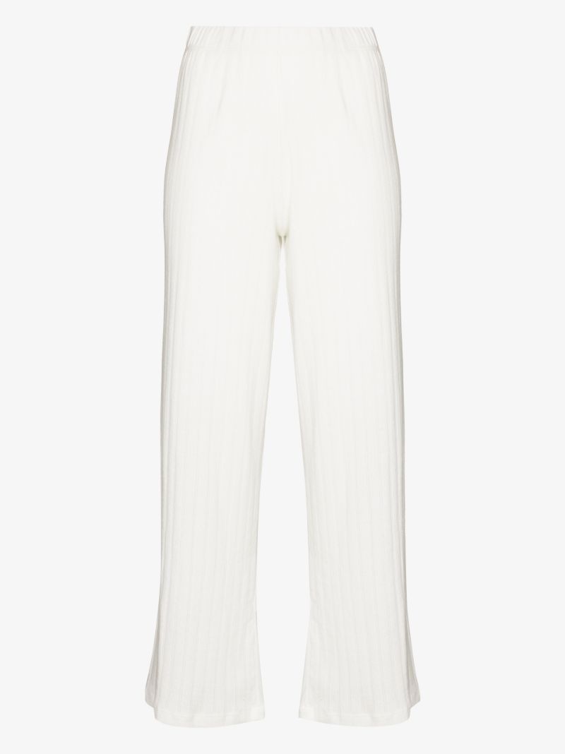 Pointelle Burnout Striped Trousers