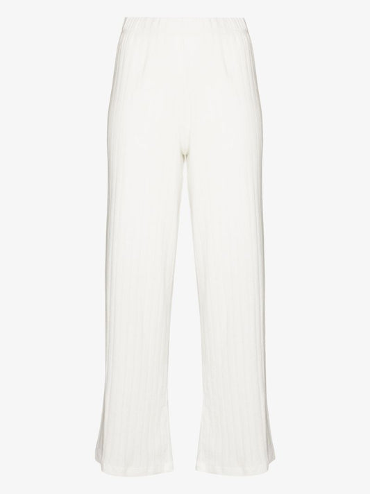 Pointelle Burnout Striped Trousers