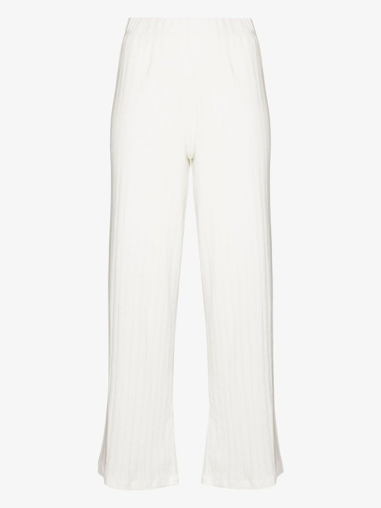 Pointelle Burnout Striped Trousers