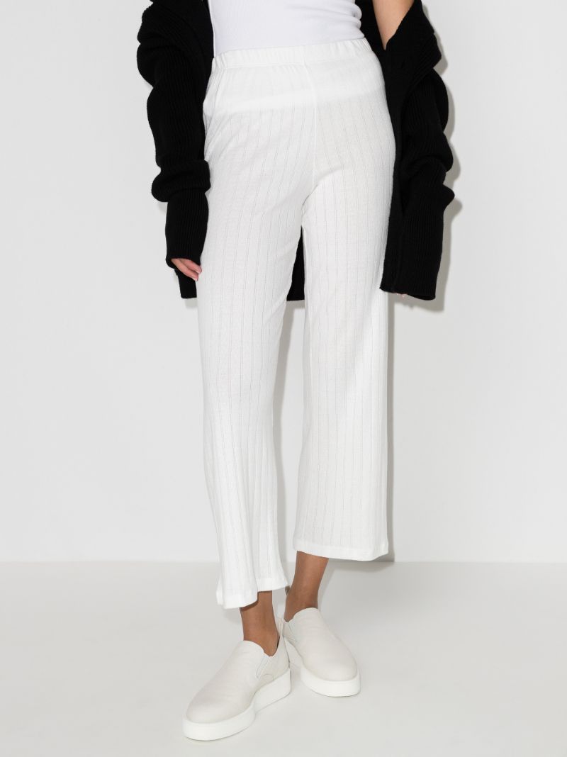 Pointelle Burnout Striped Trousers