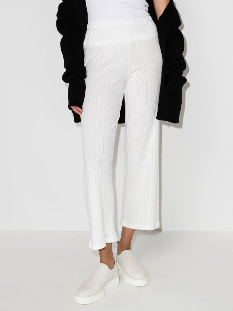 Pointelle Burnout Striped Trousers