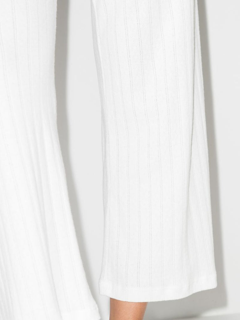 Pointelle Burnout Striped Trousers