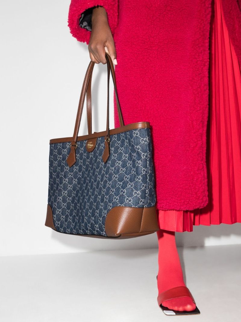 Blue Ophidia Gg Medium Tote Bag