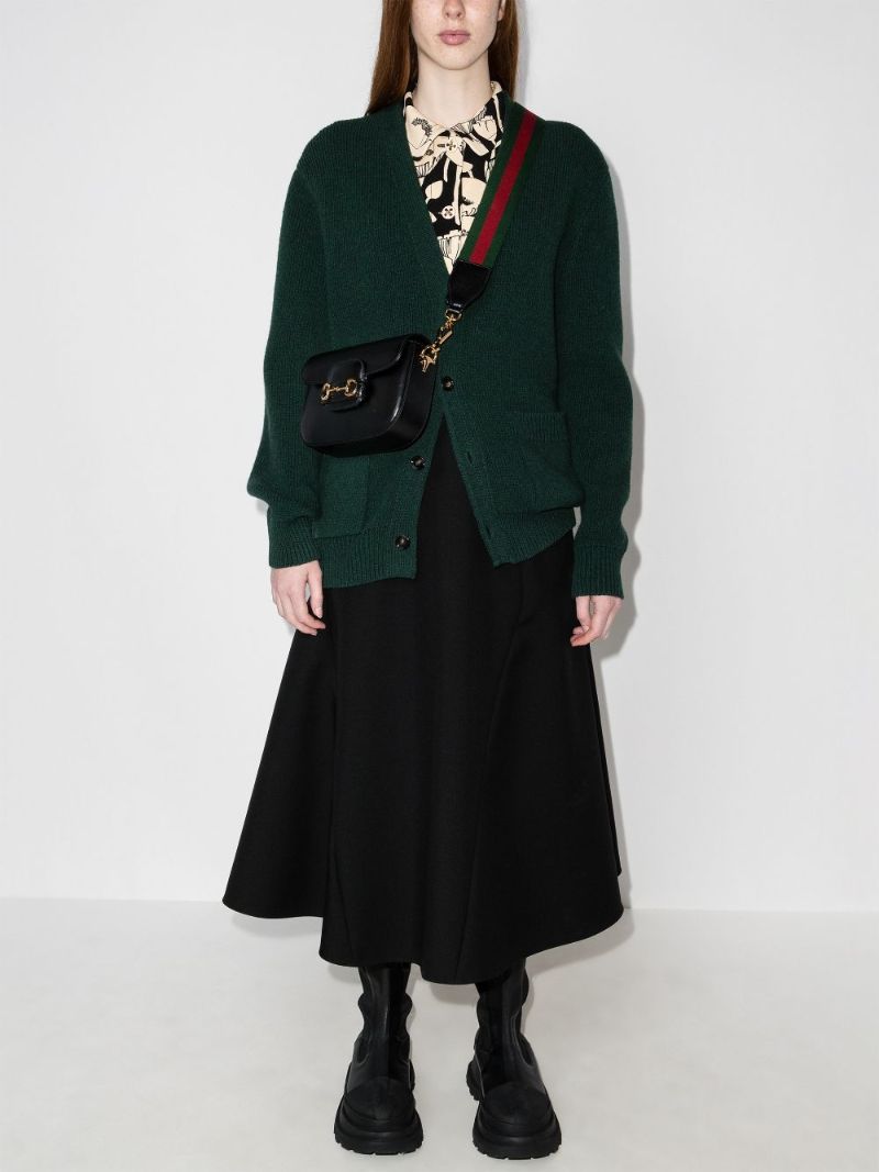 Black Horsebit 1955 Mini Leather Shoulder Bag