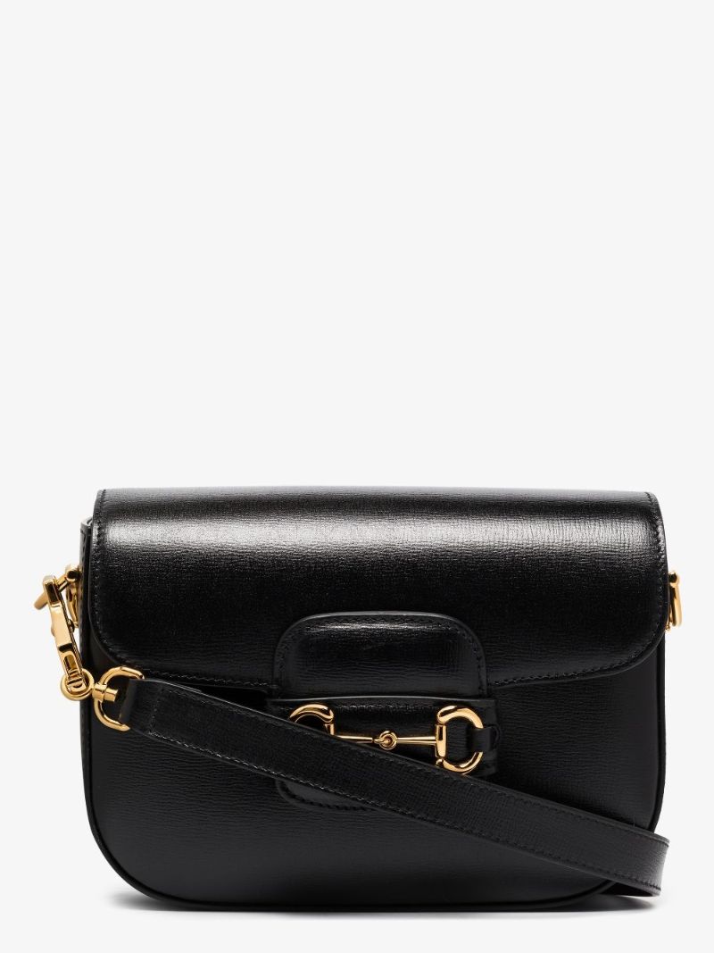 Black Horsebit 1955 Mini Leather Shoulder Bag
