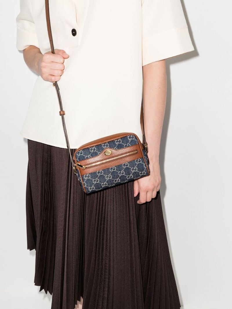 Blue Ophidia Gg Supreme Denim Cross Body Bag