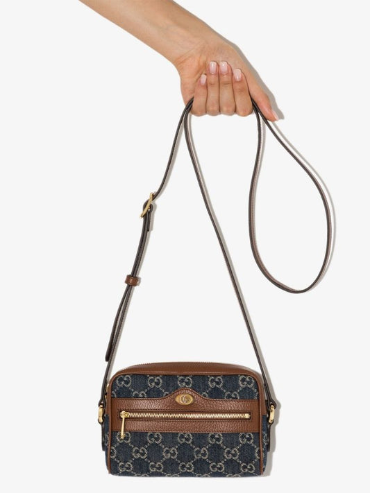 Blue Ophidia Gg Supreme Denim Cross Body Bag