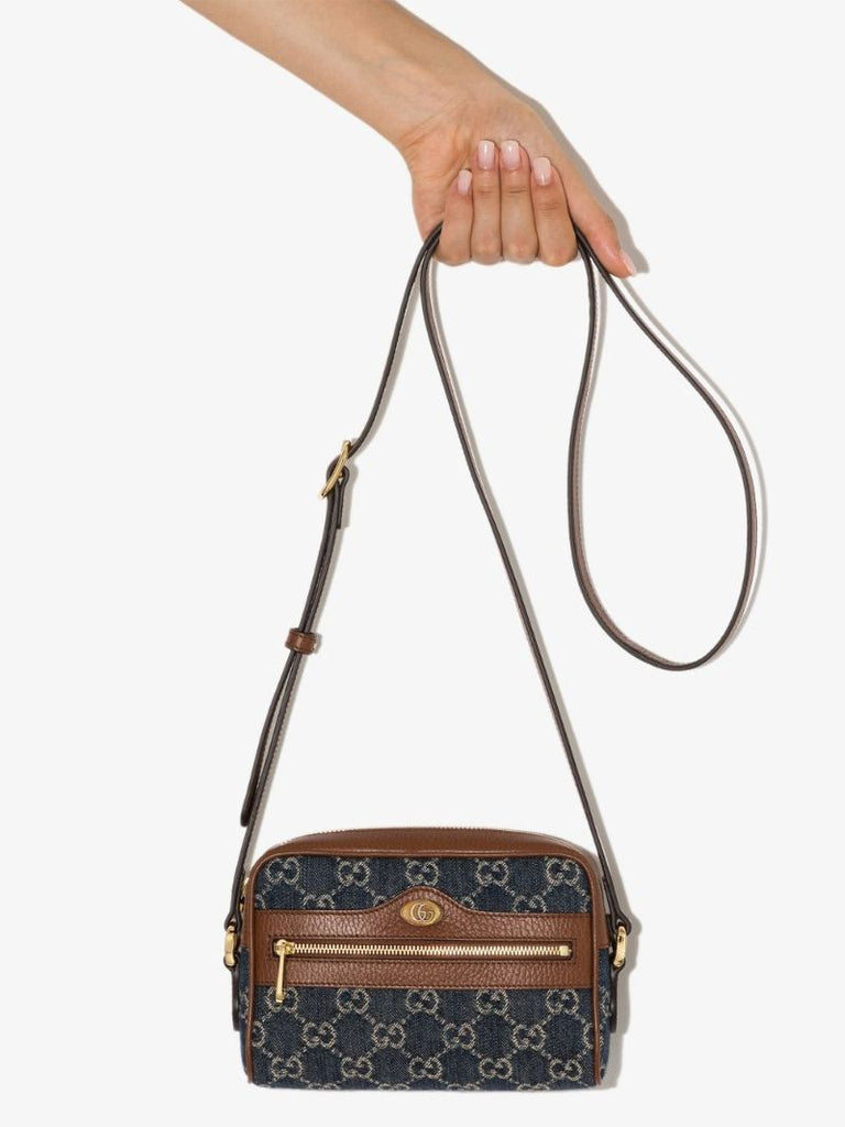 Blue Ophidia Gg Supreme Denim Cross Body Bag