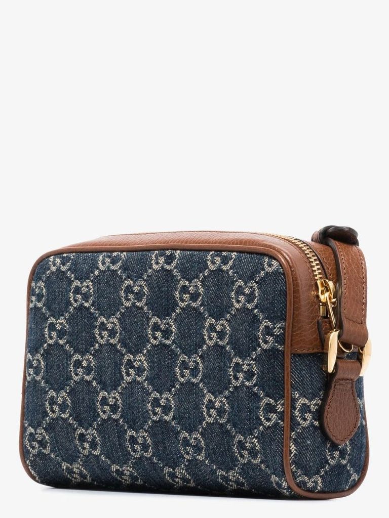Blue Ophidia Gg Supreme Denim Cross Body Bag