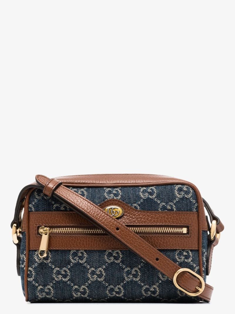 Blue Ophidia Gg Supreme Denim Cross Body Bag