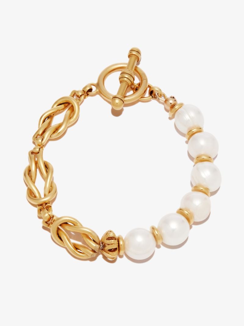 Gold-plated Spencer Pearl Bracelet