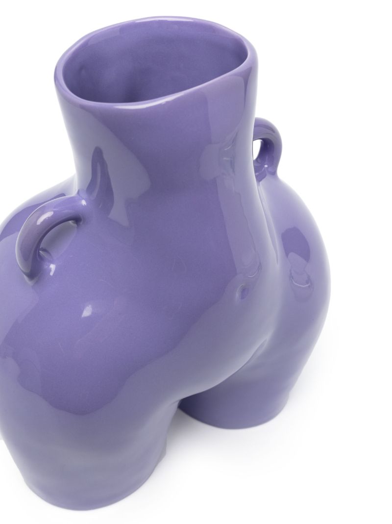 Purple Love Handles Earthenware Vase