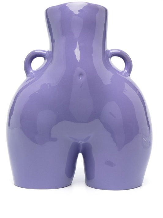 Purple Love Handles Earthenware Vase