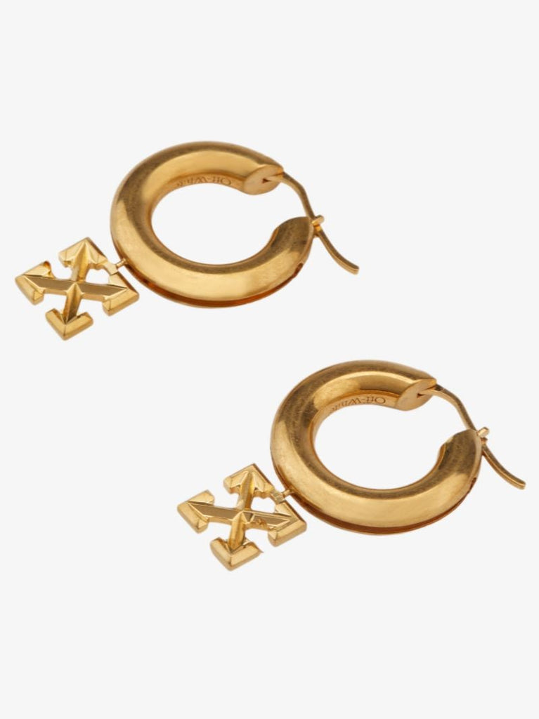 Gold Tone Arrows Hoop Earrings
