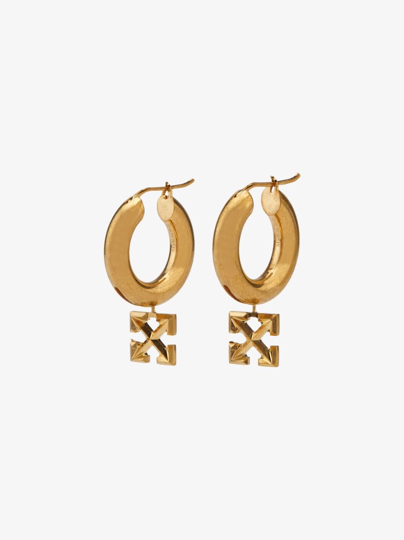 Gold Tone Arrows Hoop Earrings