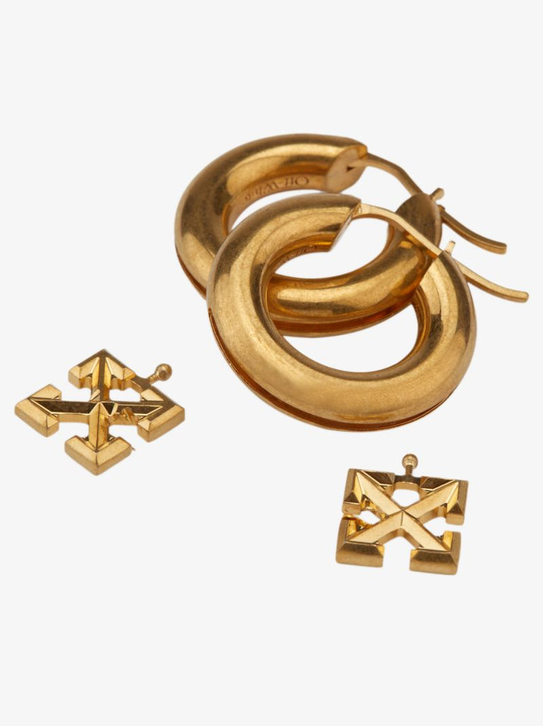 Gold Tone Arrows Hoop Earrings