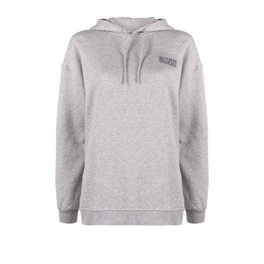 Grey Logo-embroidered Hoodie