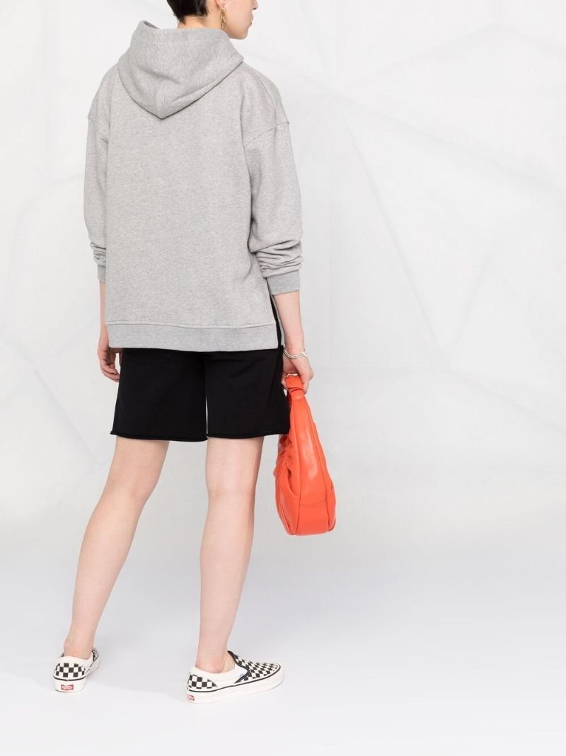 Grey Logo-embroidered Hoodie