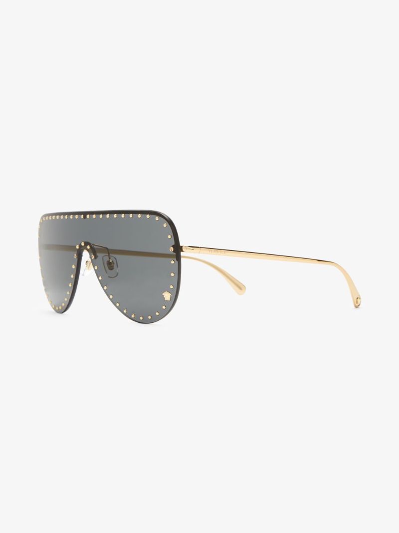 Gold Tone Shield Sunglasses