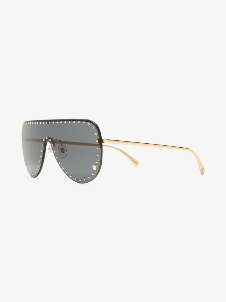 Gold Tone Shield Sunglasses