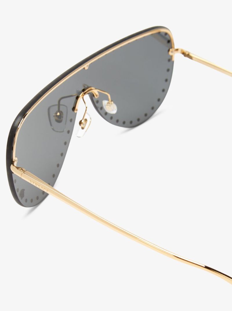Gold Tone Shield Sunglasses