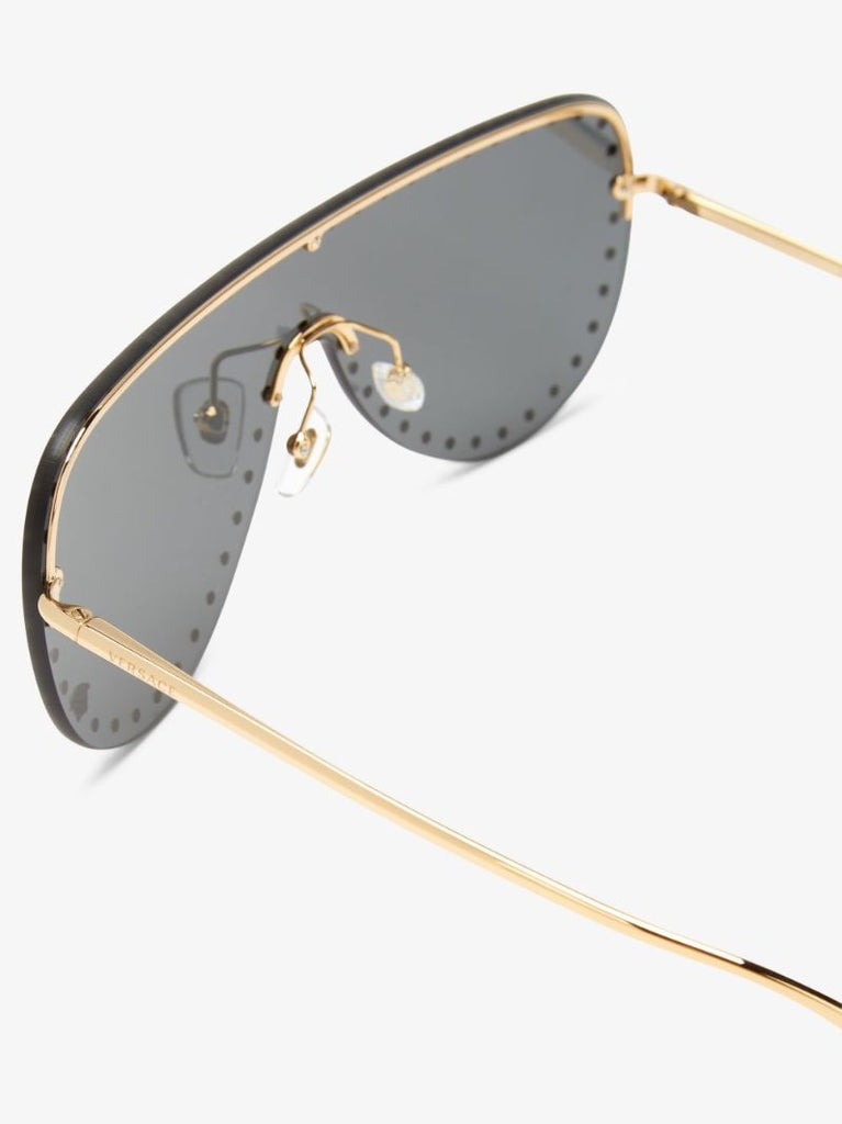 Gold Tone Shield Sunglasses