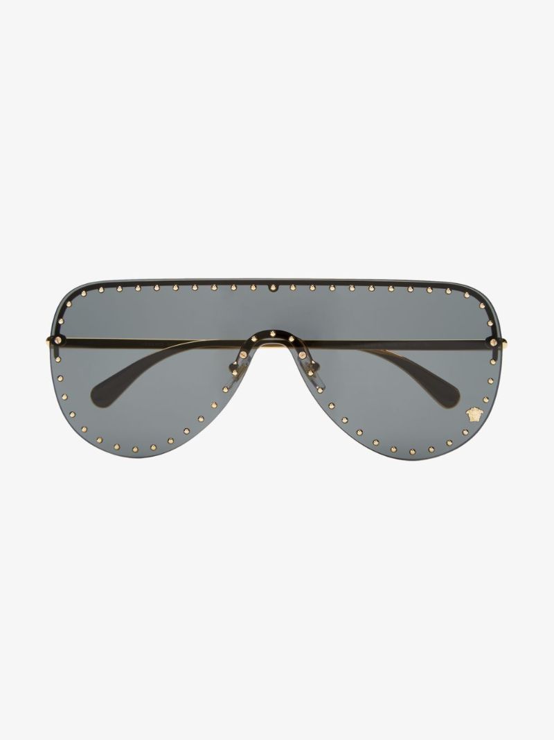 Gold Tone Shield Sunglasses