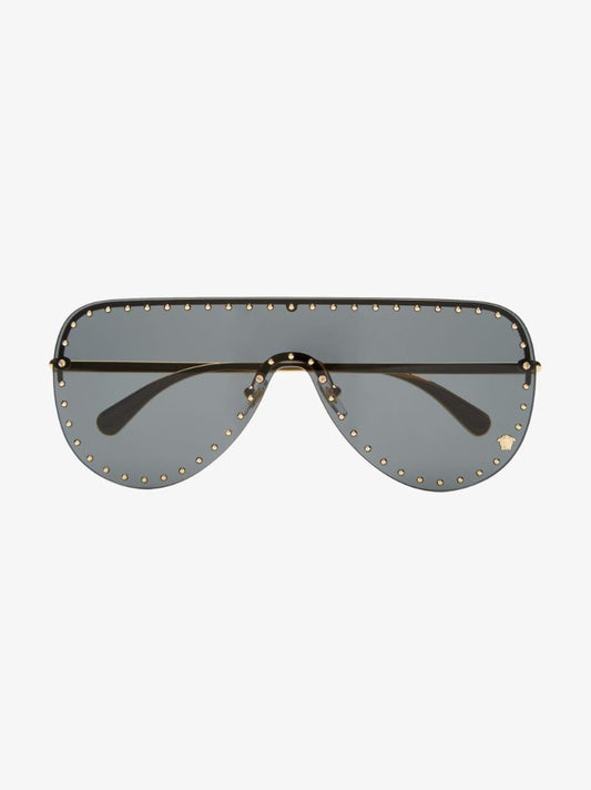 Gold Tone Shield Sunglasses