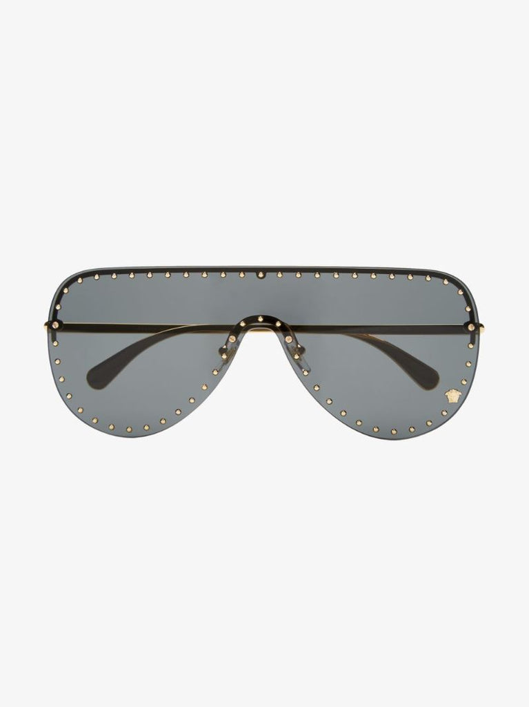 Gold Tone Shield Sunglasses