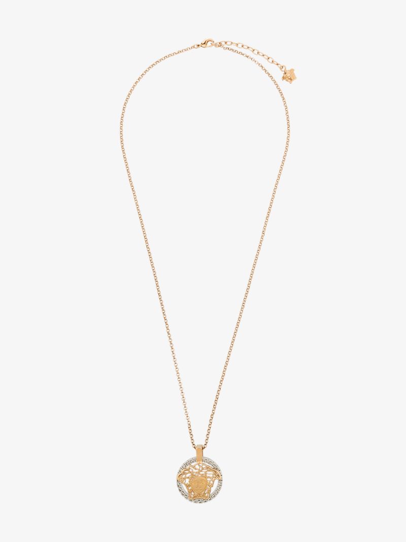 Gold Tone Medusa Chain Necklace