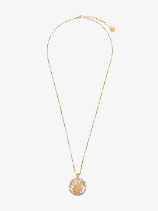 Gold Tone Medusa Chain Necklace