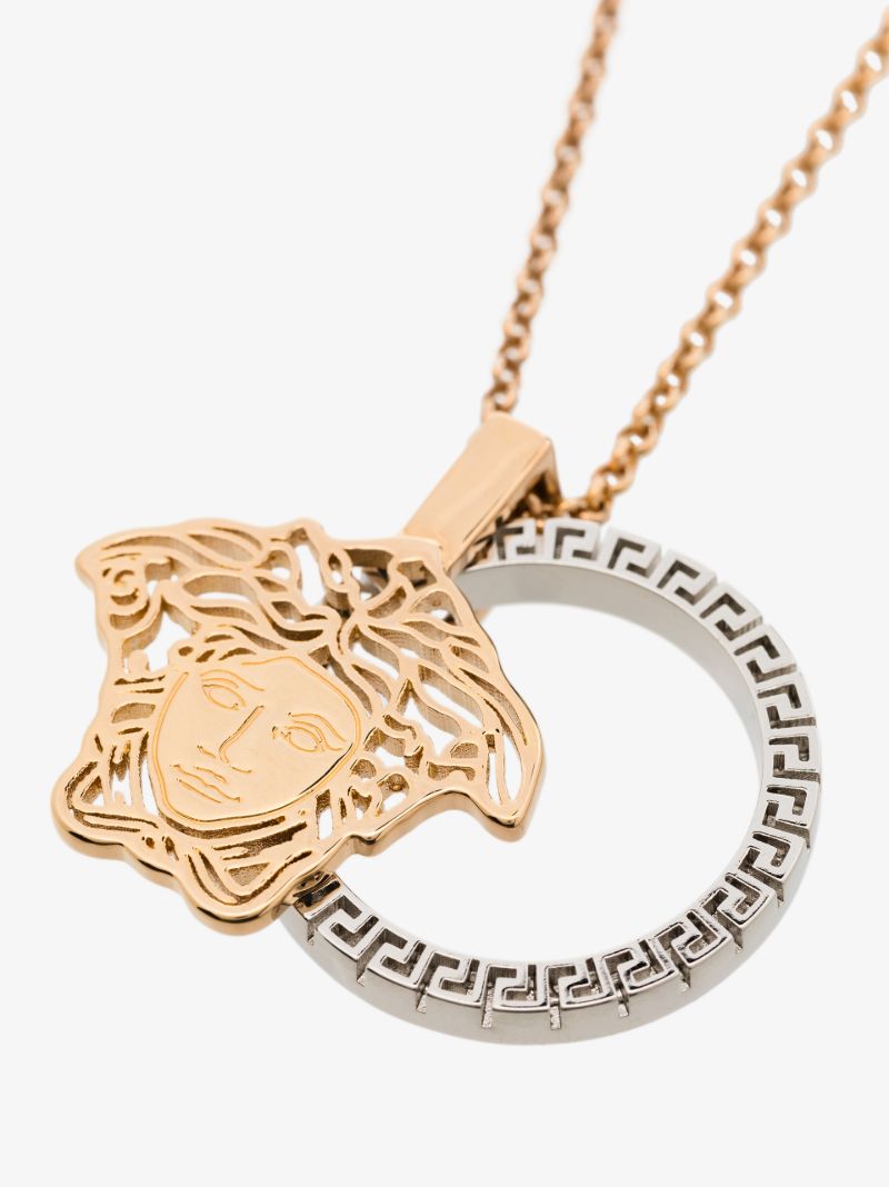 Gold Tone Medusa Chain Necklace