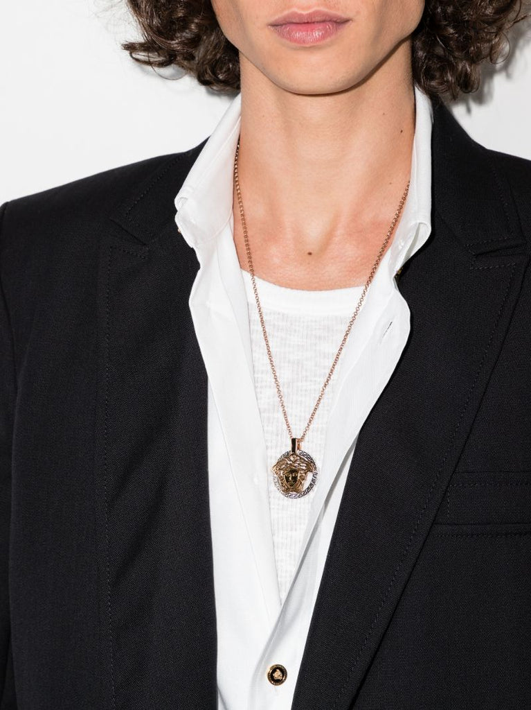 Gold Tone Medusa Chain Necklace