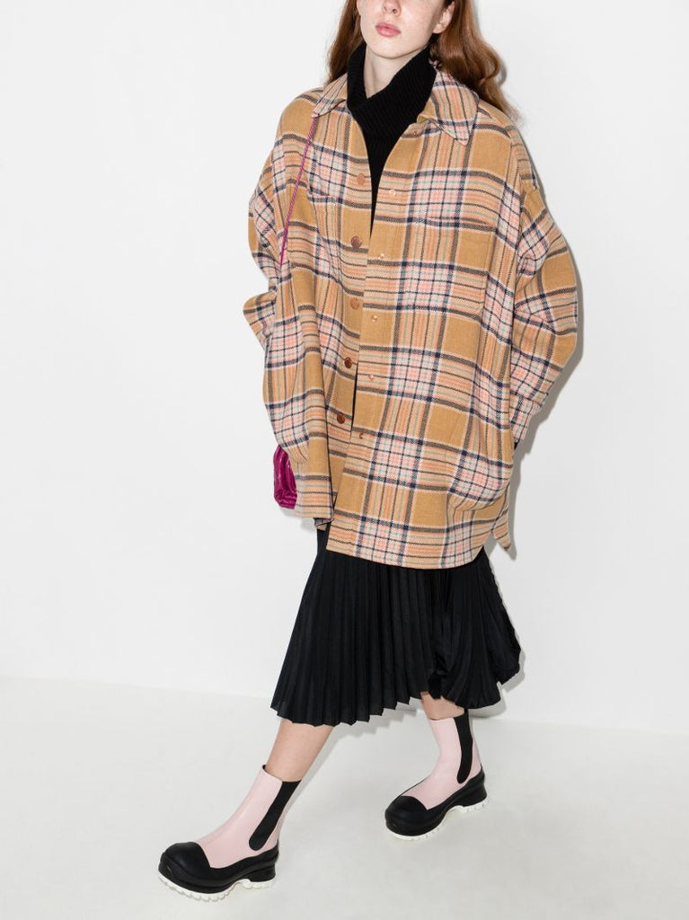 Oversized Checked Coat