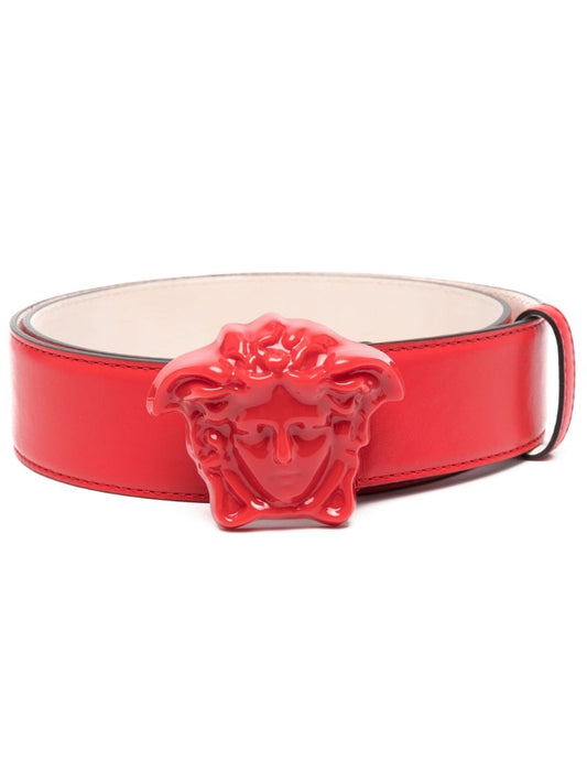 Red La Medusa Leather Belt