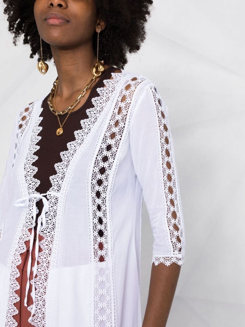 White Ali Guipure Lace Cotton Dress