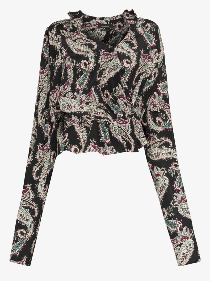 Blineali Paisley Silk Blouse