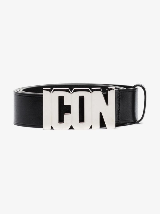 Black Icon Leather Belt